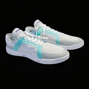 White and Aqua Sneakers